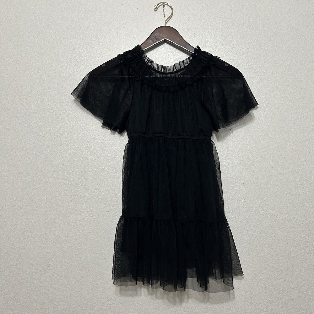 ThereAbouts Black Tiered Long Dress Girls Size 6/6X Party Funeral - Picture 6 of 7